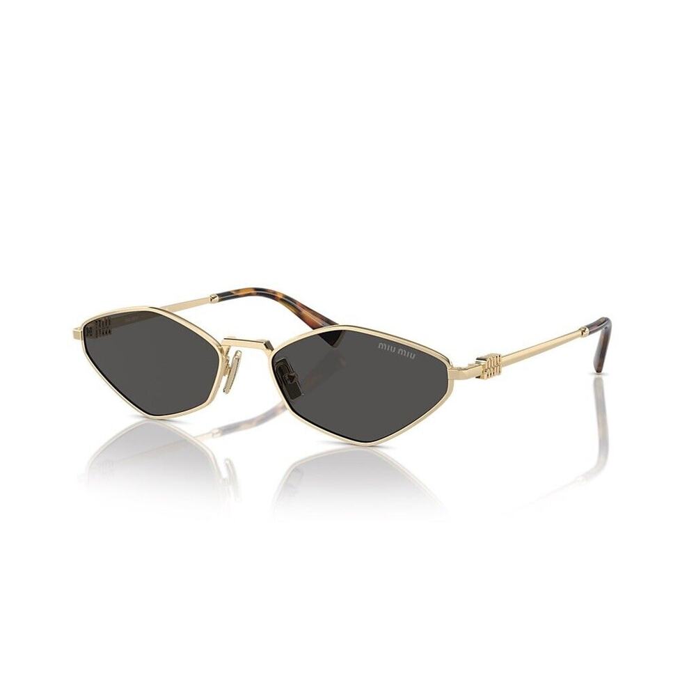 MIU MIU MU 56ZS ZVN5S0 Gold Dark Grey Lens Women Sunglasses AUTHENTIC - Picture 3 of 8